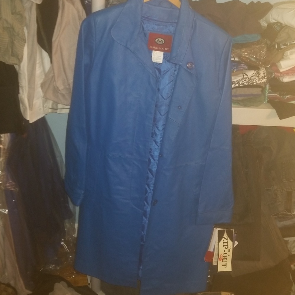 Mark Mattis Leather Zip Out Lining Coat SzS NWT
